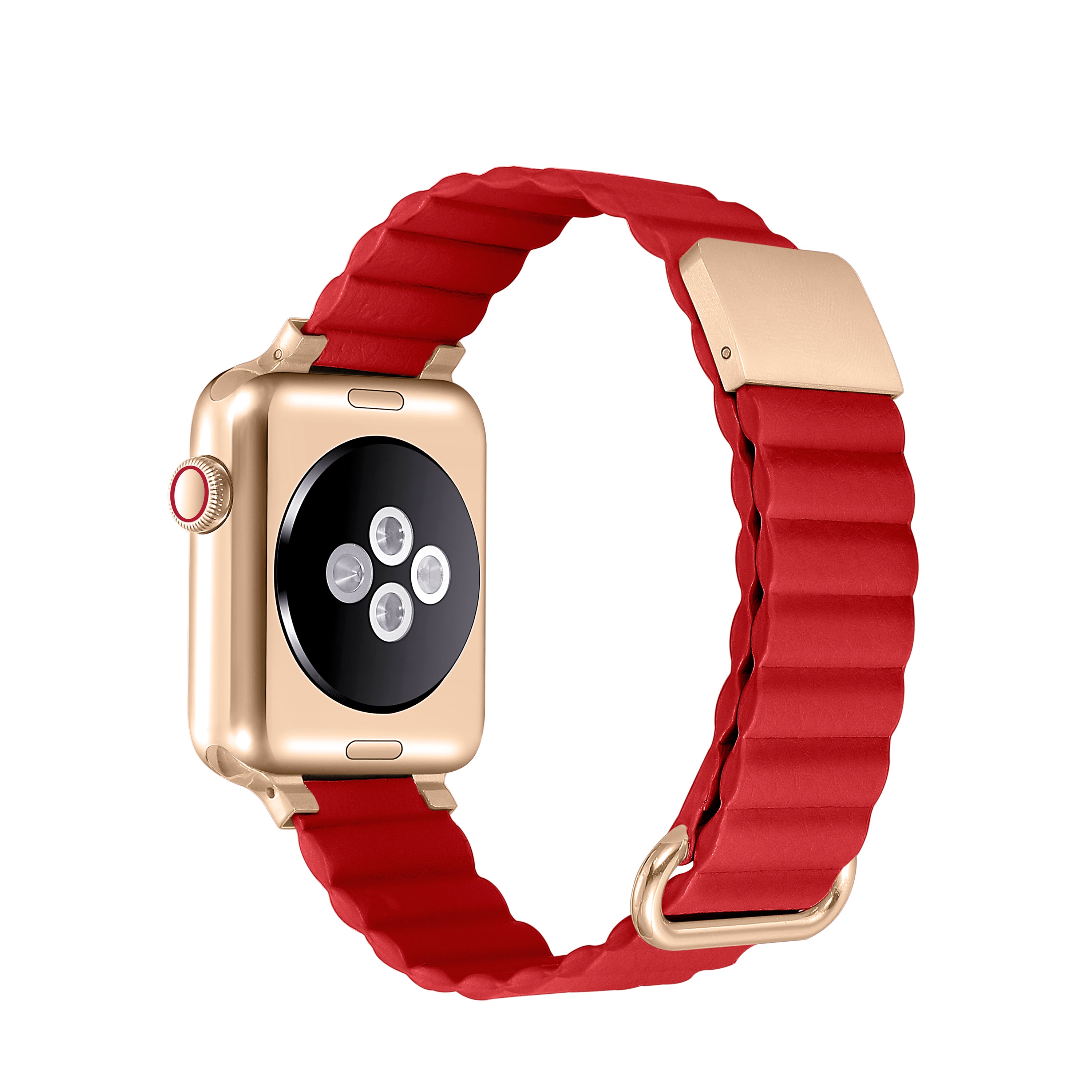 Dakota Leather Band for Apple Watch Red - FINAL SALE – Posh Tech