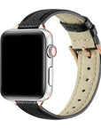 Cleo Black Skinny Leather Apple Watch® Band by Posh Tech