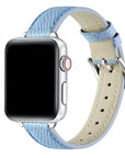 Cleo Ice Blue Skinny Leather Apple Watch® Band by Posh Tech