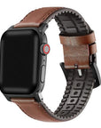 Onyx Genuine Leather Band with Silicone Backing for Apple Watch