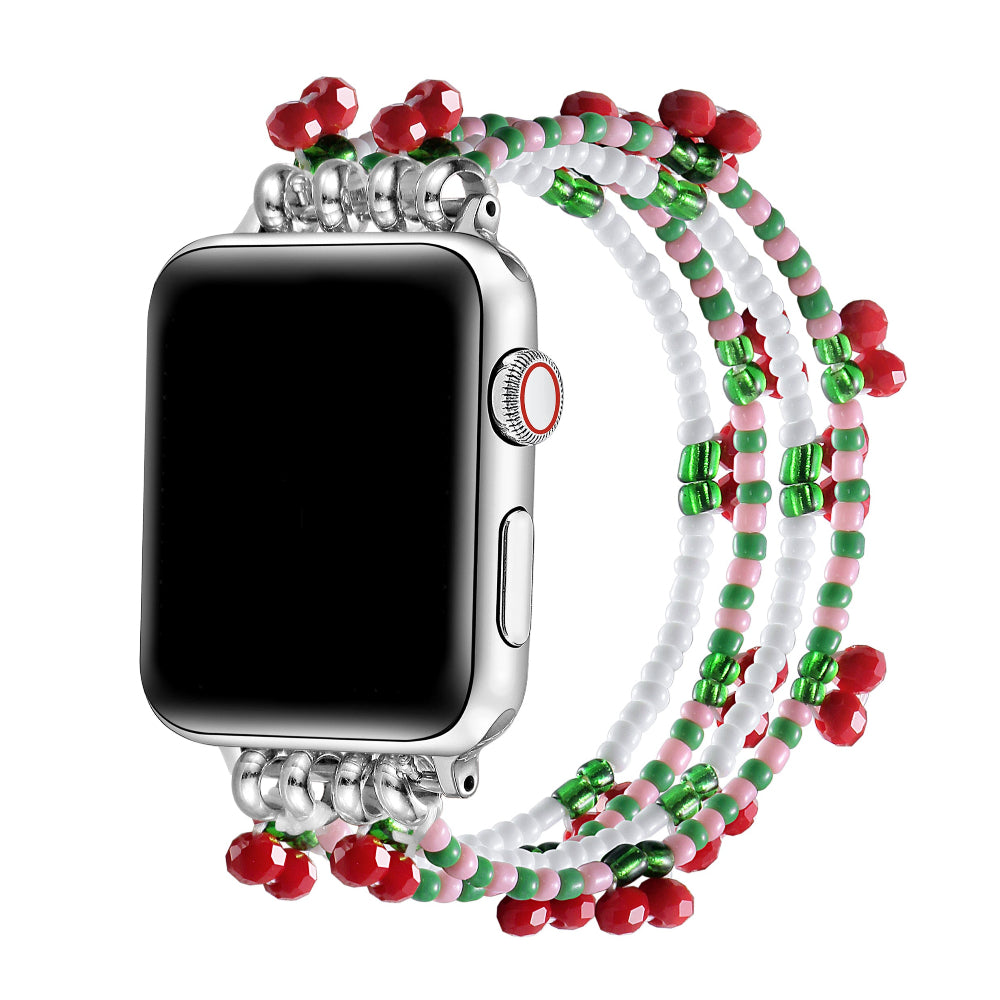 Cherry Beaded Band for Apple Watch