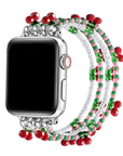 Cherry Beaded Band for Apple Watch