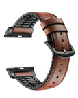 Onyx Genuine Leather Band with Silicone Backing for Apple Watch