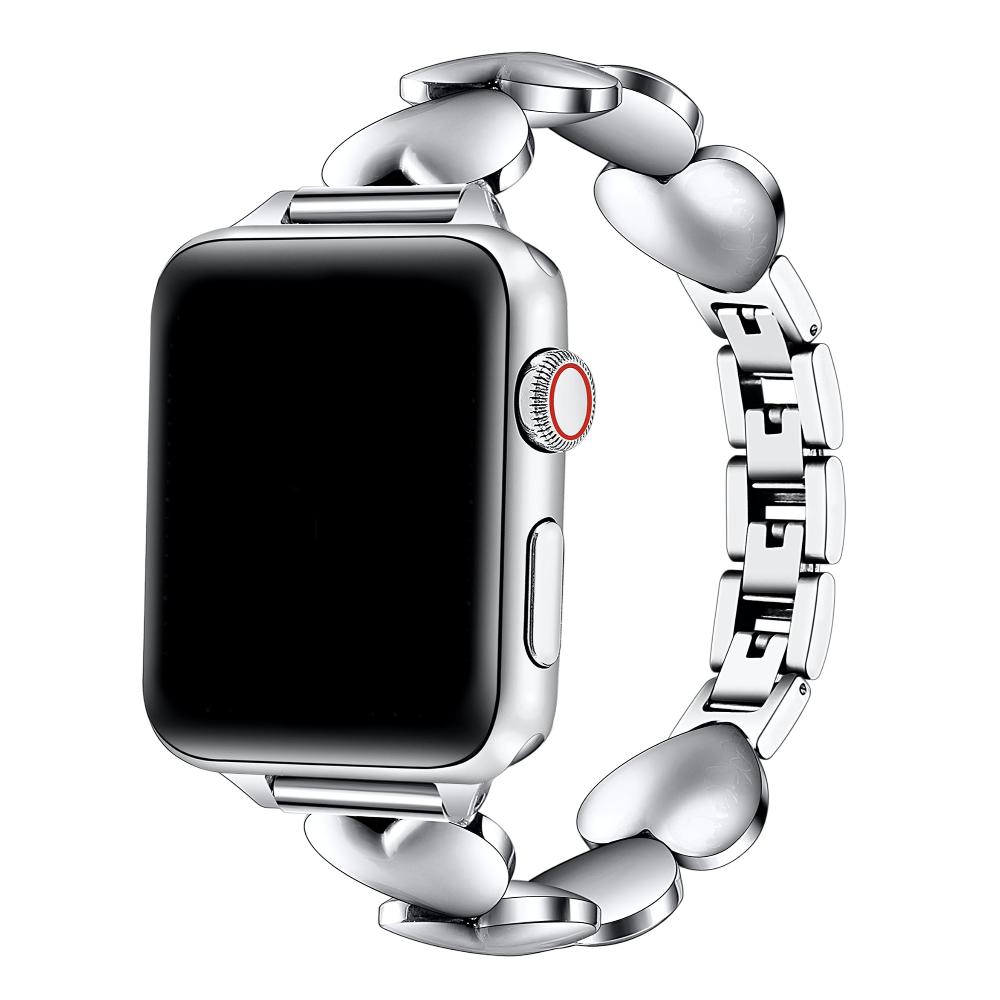 Aphrodite Heart Steel Band for Apple Watch Silver One SIze Fits