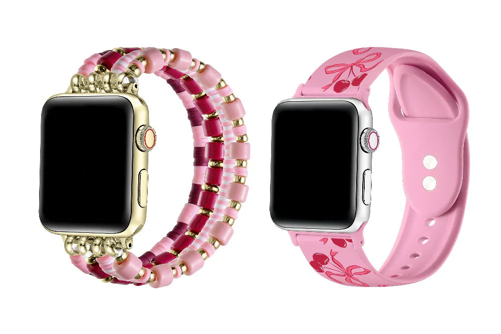 Printed Silicone + Emily Band Bundle for Apple Watch – Posh Tech display picture 1