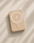Baby pink slim magnetic power bank for iPhone, MagSafe-compatible