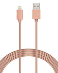 6 FT MFI Certified Lightning to USB Charge & Sync Stainless Steel Cable for iPhone, iPad, iPod