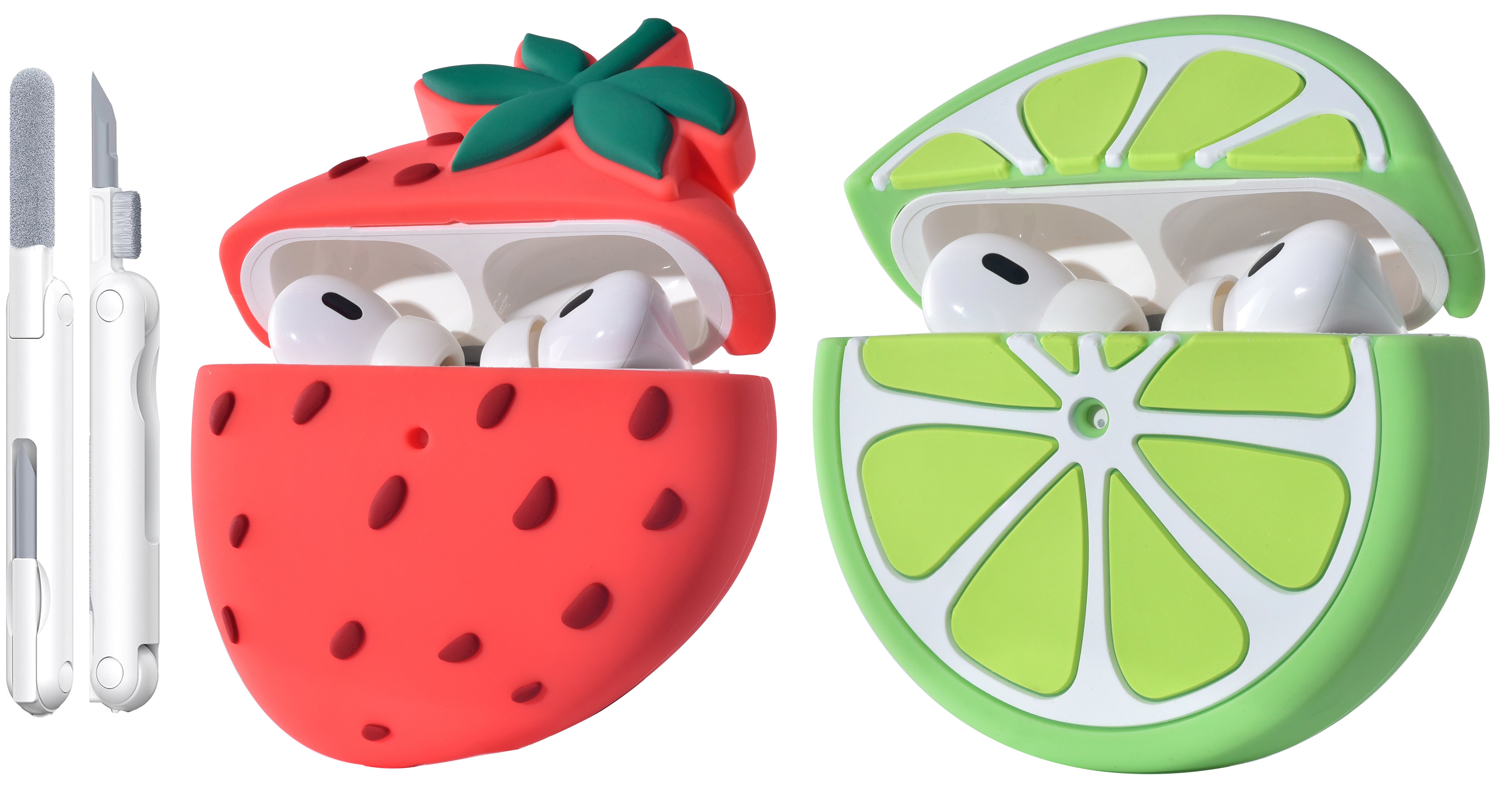 2-Pack Fruit Airpods Pro Case + Cleaning Tool Set – Posh Tech