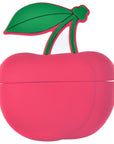 Cherry Stem and Red Silicone Texture Detail on AirPods Pro® Case