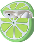Green lime-shaped case with AirPods® showing headphone opening