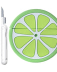 Green lime-shaped case with a white background