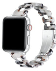 Aria Silver Tortoise Resin Stainless Steel Band for Apple Watch® by Posh Tech