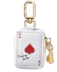 Feeling Lucky Leather Bag Charm for AirTag® Back View with Ace of Spades