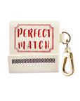Perfect Match Leather Bag Charm for AirTag® Front View with Gold Clasp