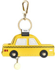 Taxi Cab Detail and Stitching Close-Up on Leather AirTag® Bag Charm