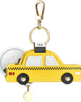 Yellow Taxi Leather AirTag® Bag Charm with AirTag® Keychain by Posh Tech