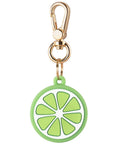 Lime Silicone Bag Charm for AirTag® Fruit Detail with Keyring