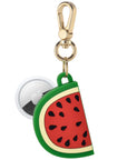 Watermelon Silicone AirTag® Bag and Keychain Charm in Green and Red by Posh Tech