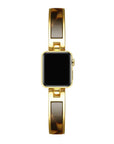 Addison Tortoise Gold Stainless Steel Apple Watch® Band on Wrist by Posh Tech