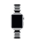 Silver/Black Alec Apple Watch Band worn on Apple Watch