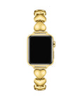 Aphrodite Heart Gold Stainless Steel Band for Apple Watch® on Wrist by Posh Tech