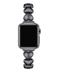 Aphrodite Heart Black Stainless Steel Band for Apple Watch® on Wrist by Posh Tech