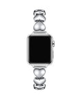 Aphrodite Heart Silver Stainless Steel Band for Apple Watch® on Wrist by Posh Tech