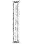 Silver Beaded Stretch Apple Watch® Band Lay Flat Close Up