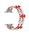 Cherry Beaded Stretch Apple Watch® Band Close-Up