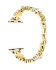 Daisy Metal Apple Watch® Band Close-Up of Polished Links and Flower Detail