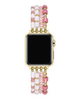 Colorful Beaded Stretch Apple Watch® Band Close-Up on Wrist by Posh Tech
