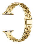 Emery Gold Stainless Steel Apple Watch® Band Close-Up of Links and Closure