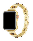 Posh Tech Gaia gold-tone chain-link Apple Watch band, second colorway, front view