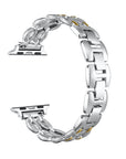 Silver/Gold Joan Apple Watch Band - bracelet-style clasp loop