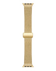 Gold Knit Band for Apple Watch flat lay showing knit mesh texture | Posh Tech