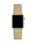 Gold Knit Band on Apple Watch face close-up | Posh Tech