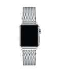 Silver Knit Band on Apple Watch face close-up | Posh Tech