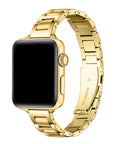 Posh Tech Lenox gold slim stainless steel band on Apple Watch