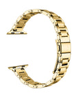 Gold slim stainless steel Apple Watch band, floating link layout