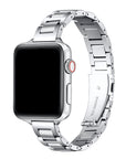 Lenox silver slim stainless steel band on Apple Watch