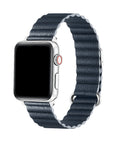 Dakota Navy Magnetic Vegan Leather Apple Watch® Band by Posh Tech