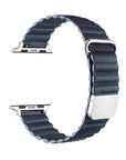 Navy Magnetic Vegan Leather Apple Watch® Band Close Up by Posh Tech