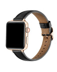 Carmen Black Croc-Embossed Leather Apple Watch® Band by Posh Tech