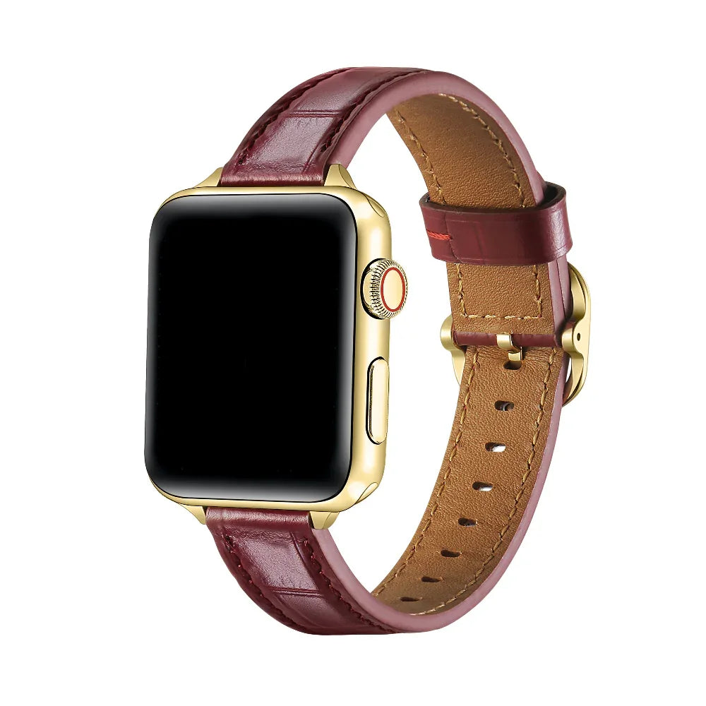 Carmen Croc-Embossed Leather Apple Watch® Band – Trendy Faux  display picture 1