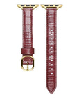 Cherry Croc Leather Apple Watch® Band with Closure