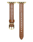 Caramel Croc Leather Apple Watch® Band with Closure