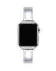 Silver Skinny Leather Apple Watch® Band by Posh Tech