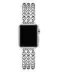 Nova Silver Stainless-Steel Bracelet Band for Apple Watch® on Wrist