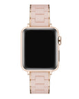 Light Pink Sporty Apple Watch® Band with Metal Accents on Wrist