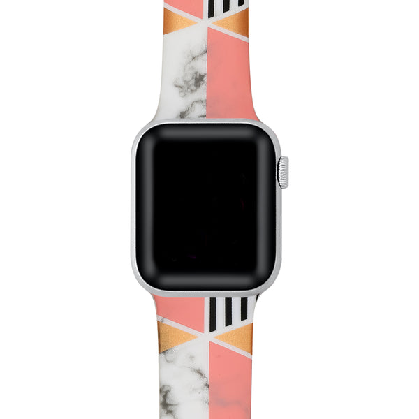 Geometric Printed Silicon Bands With Pins for Apple Watch
